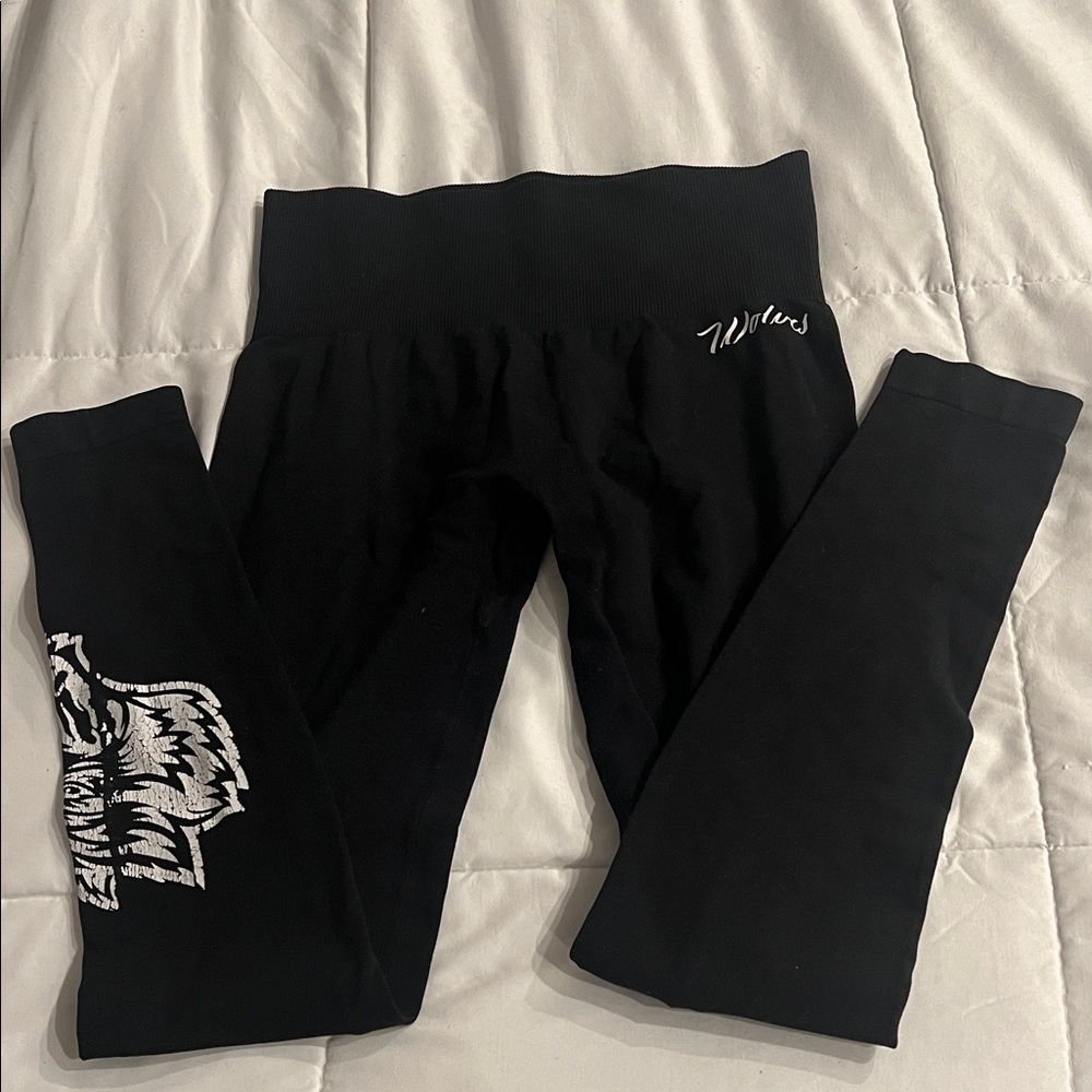 Darc Sport Wolves Black Leggings Womens Size Small